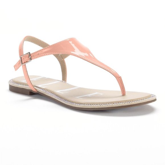 ELLE Shoes - ELLE Collette Embellished Pink Thong Sandals Sz 7M
